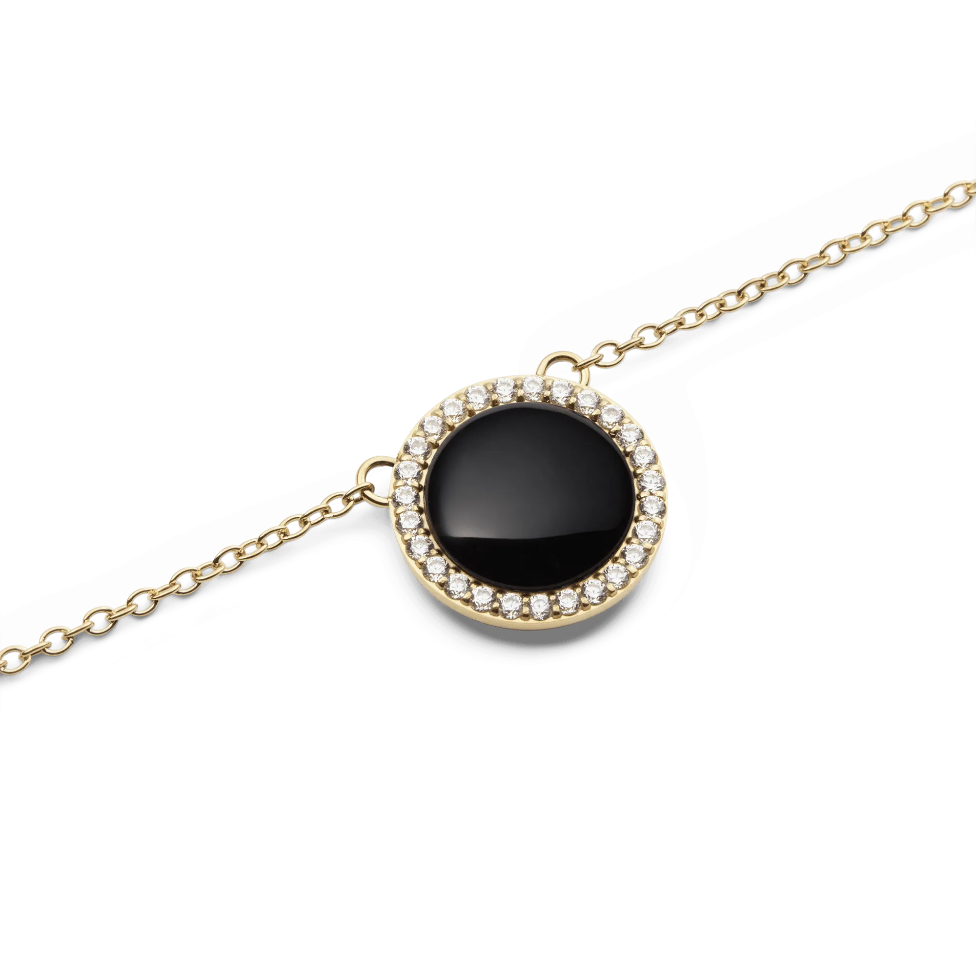 Audrey Necklace Black Agathe Gold