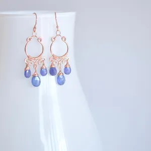 Aura - Tanzanite, 14k Rose Gold Filled Earrings