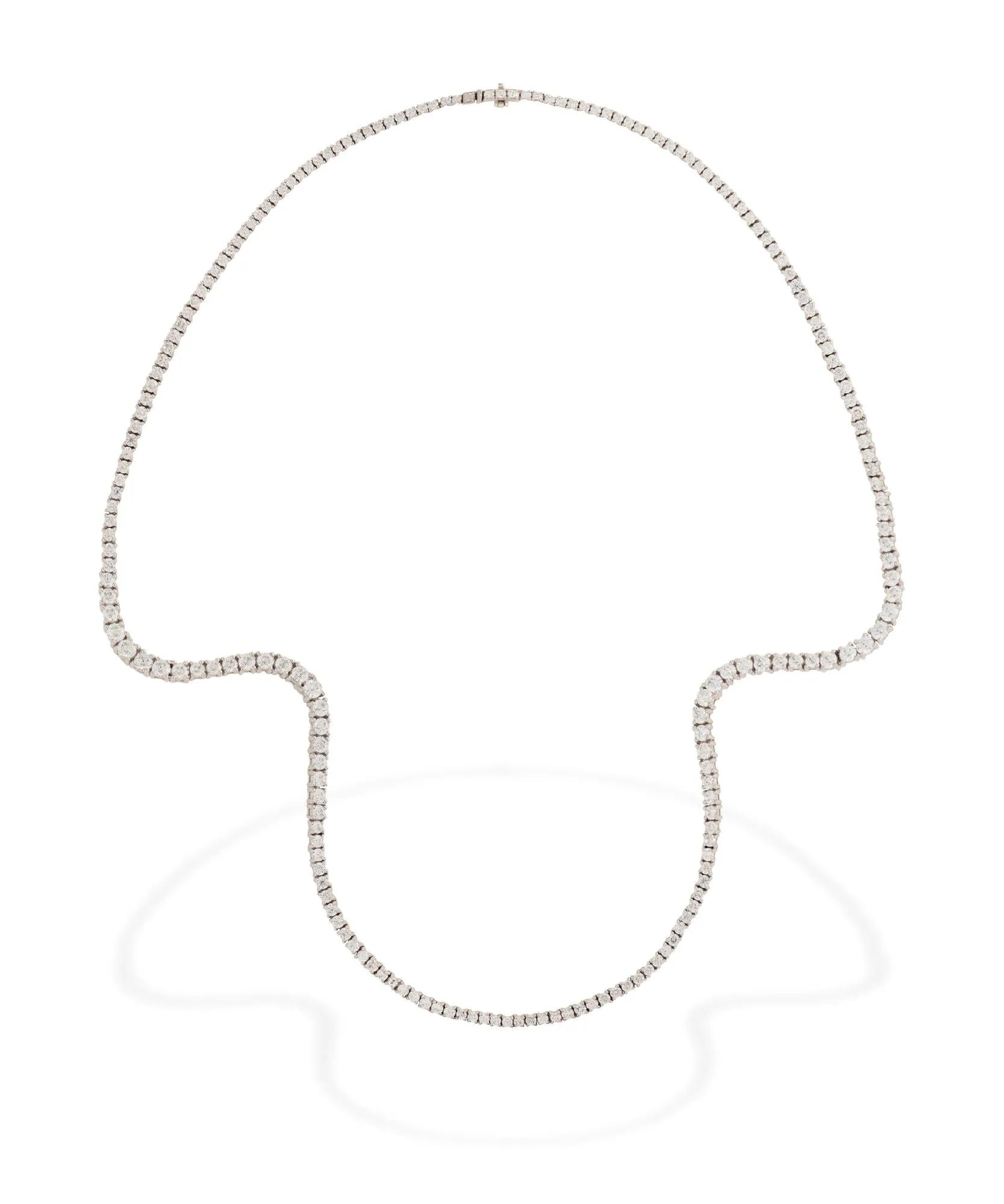 Aurora Pav?? 18K Whitegold Necklace w. Diamonds
