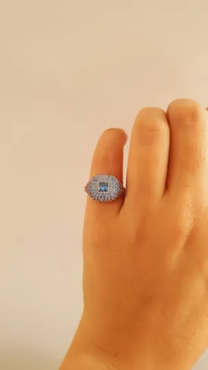 Aya Full Stone Pinky Ring - Rose Gold Plated