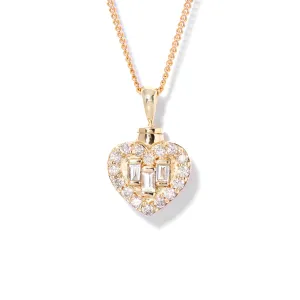Baguette Heart Memorial Pendant