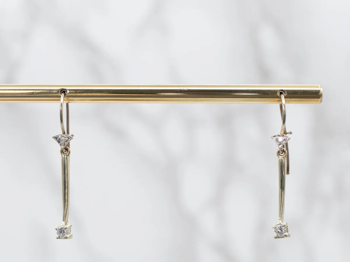 Bar Link Diamond Drop Earrings