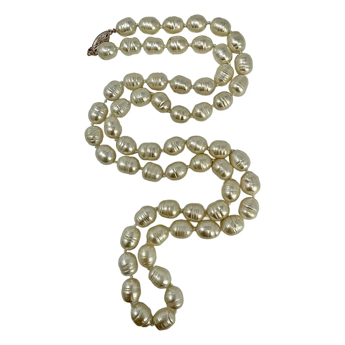Baroque Pearl Necklace with 14K Filigree Gold Clasp