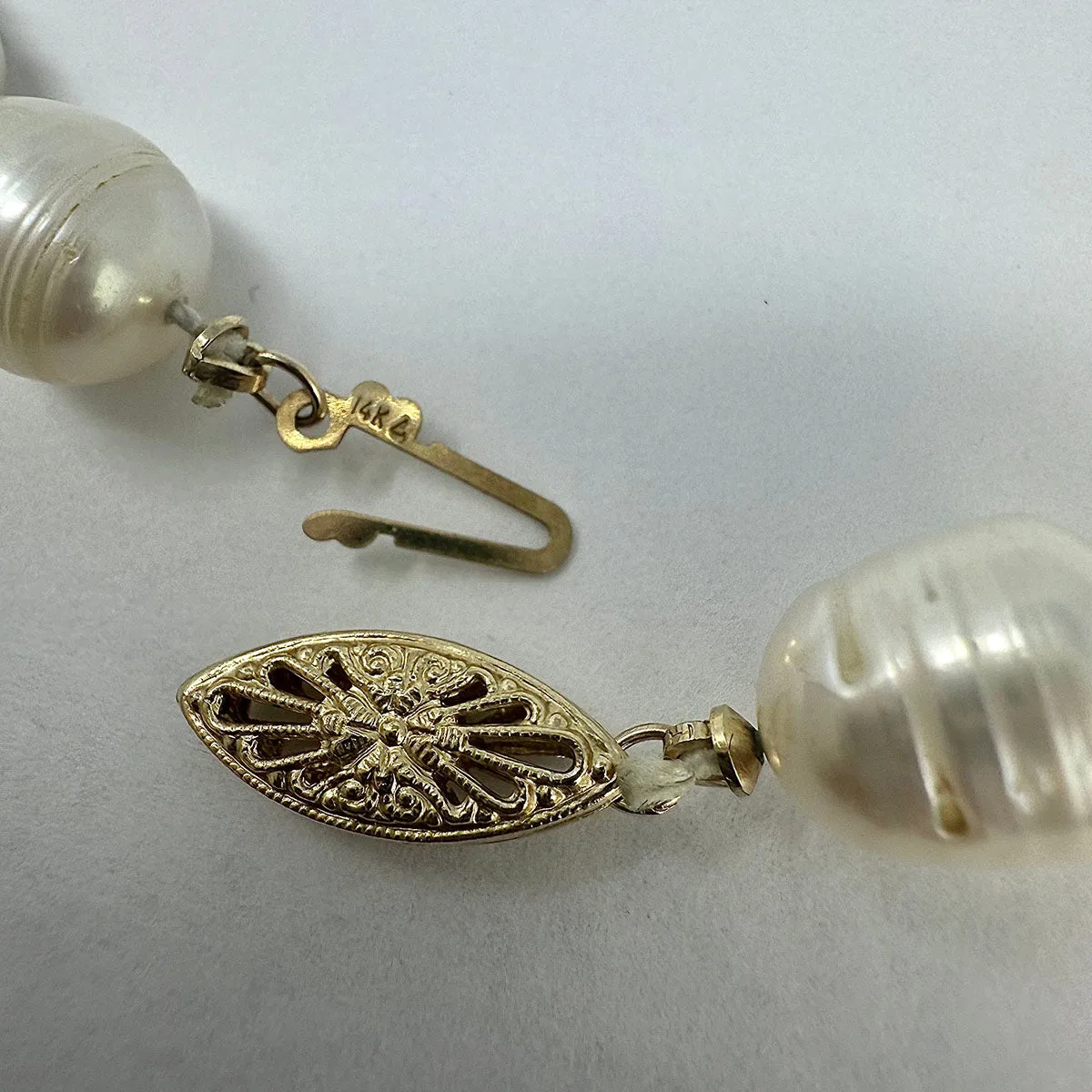 Baroque Pearl Necklace with 14K Filigree Gold Clasp