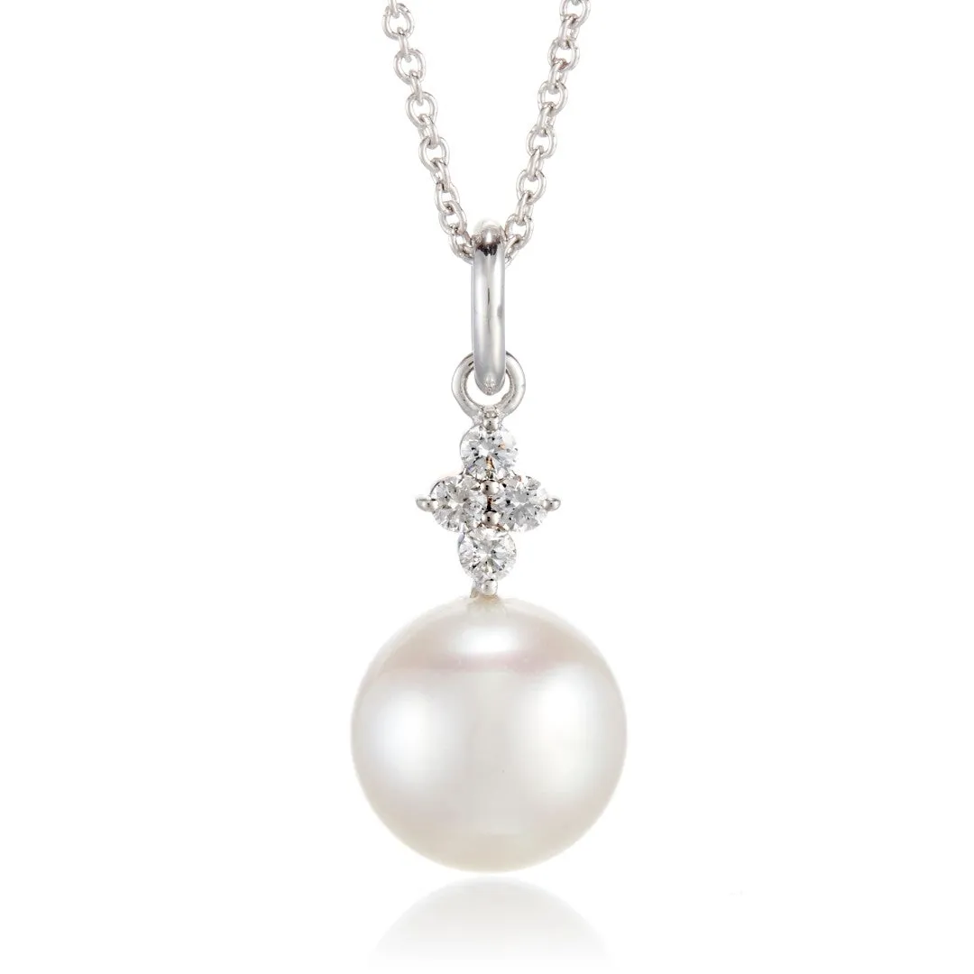 Belgravia Pendant Necklace in South Sea Pearl & Diamonds