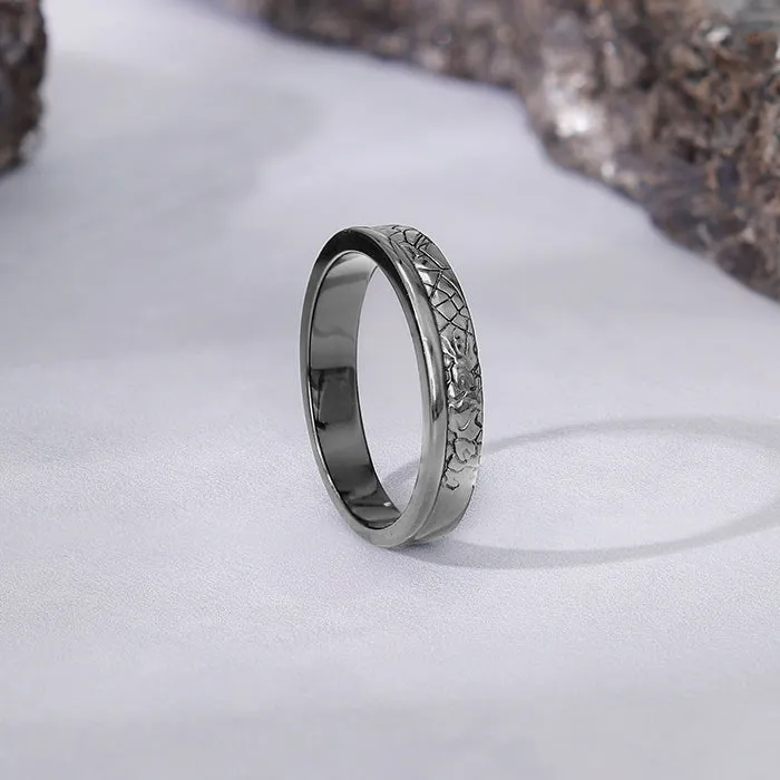 Black Rhodium Bold Ring For Him