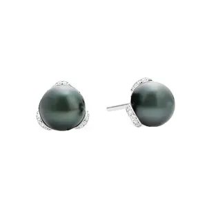Black South Sea Cultured Pearl Earrings