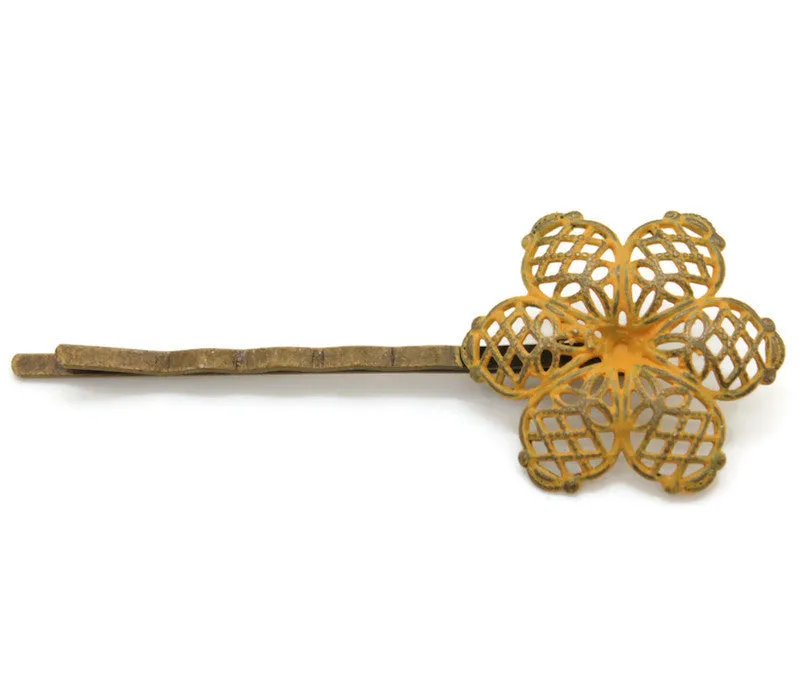 Blossom Bobby Pin - Hand Painted Retro 70s Flower Metal Hair Pin