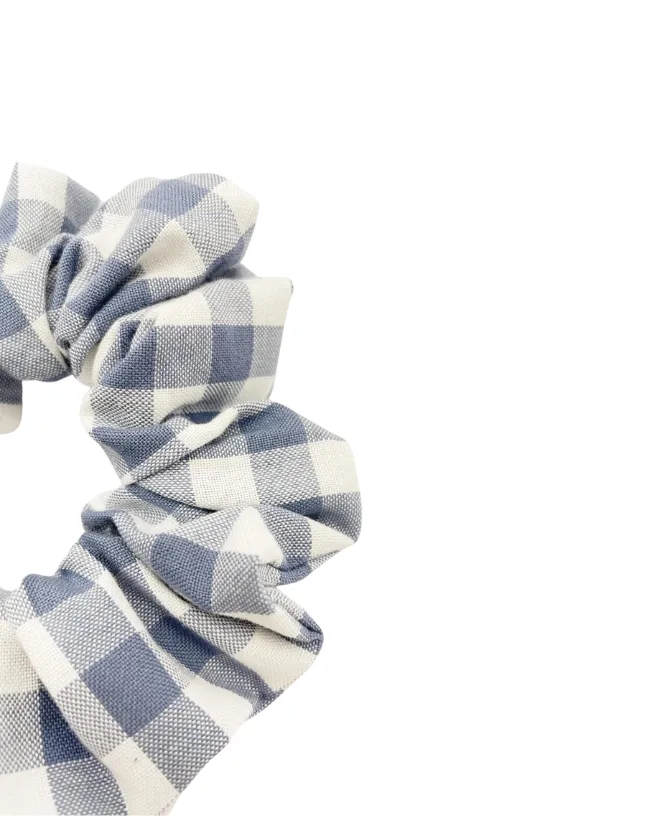 Blue Gingham Scrunchie