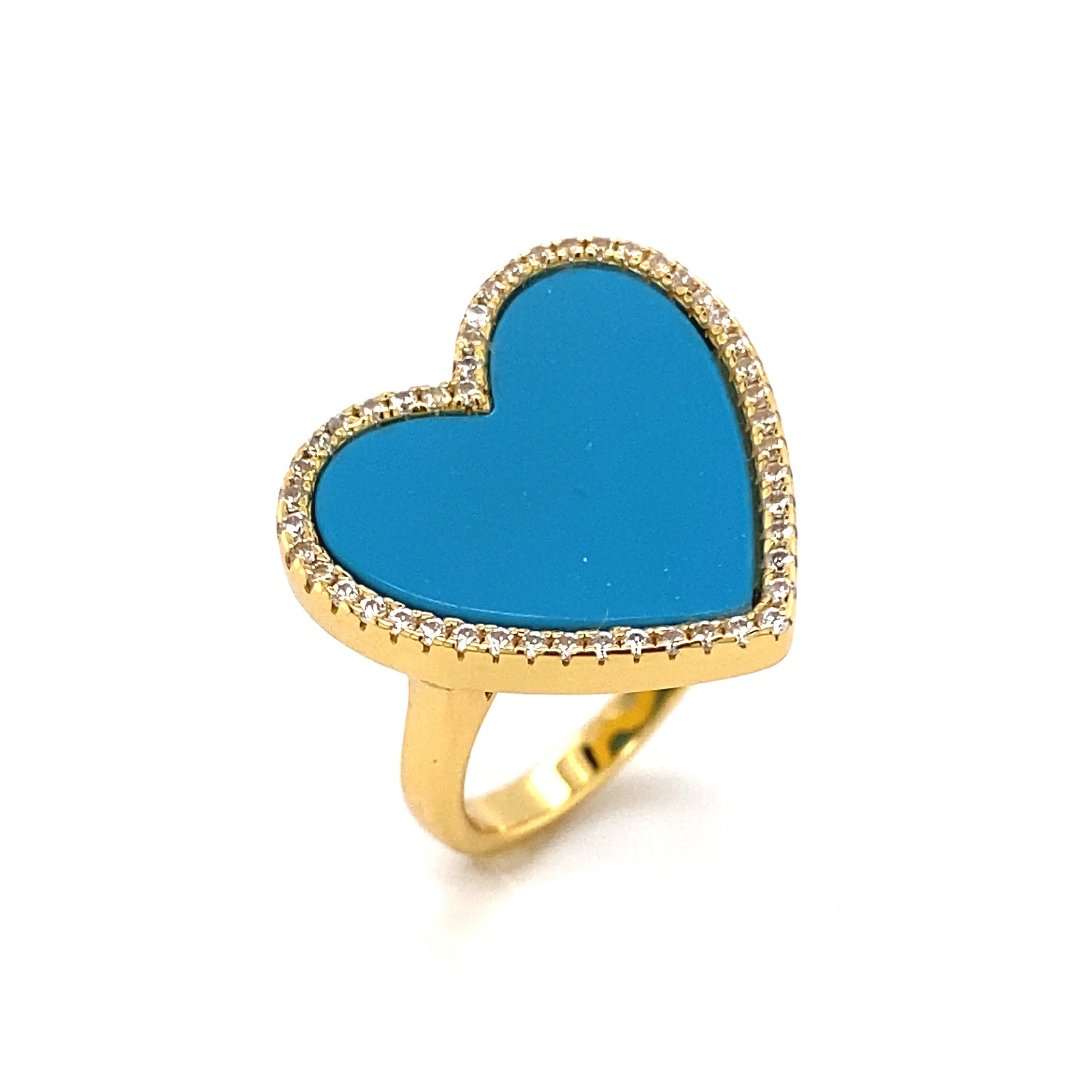Blue Turquoise Heart Shaped Ring