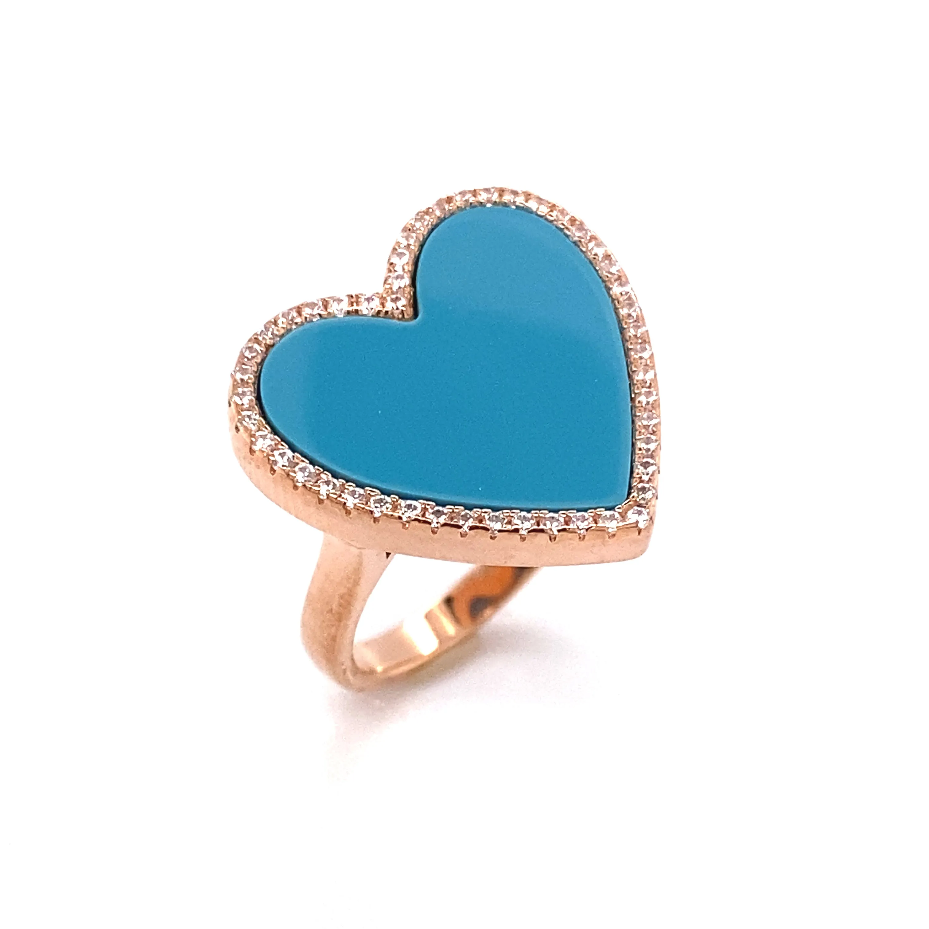 Blue Turquoise Heart Shaped Ring