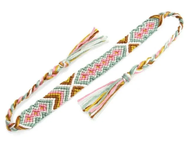Bohemian Tie Tassels Woven Friendship Bracelet Women Men 2019 New Fashion Summer String Braided Soft Surf Beach Bracelet&Anklet