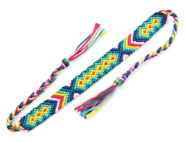 Bohemian Tie Tassels Woven Friendship Bracelet Women Men 2019 New Fashion Summer String Braided Soft Surf Beach Bracelet&Anklet
