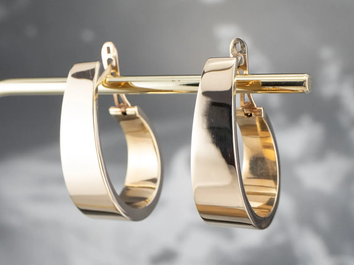 Bold Yellow Gold Hoop Earrings