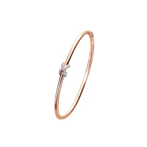 Bracelet in 925 silver gilded with 18k rose gold assembled with zirconium oxide