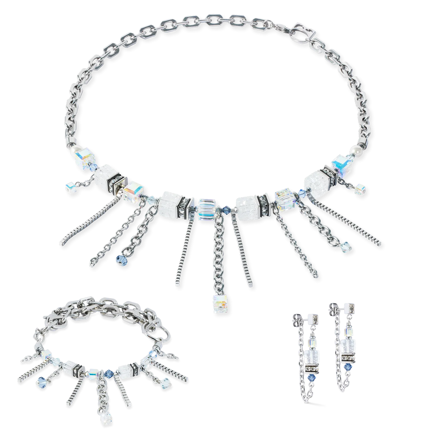 Bracelet Sunray Cube Boh??me silver-white