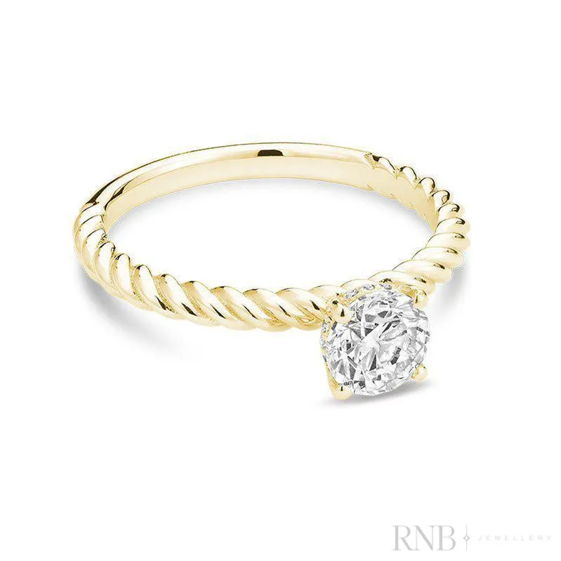 Braded Bridal Diamond Ring Round
