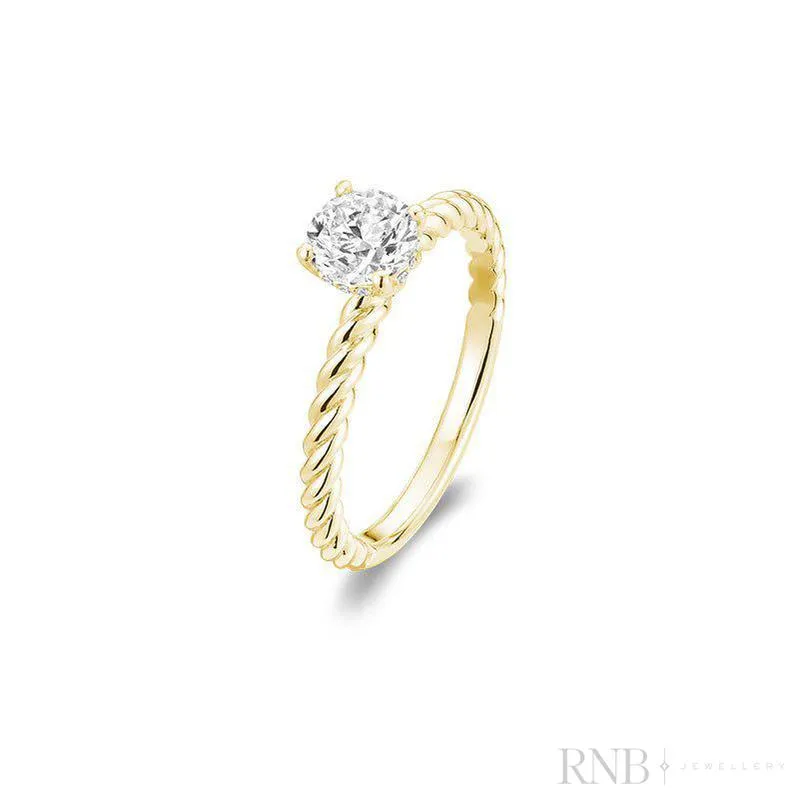 Braded Bridal Diamond Ring Round