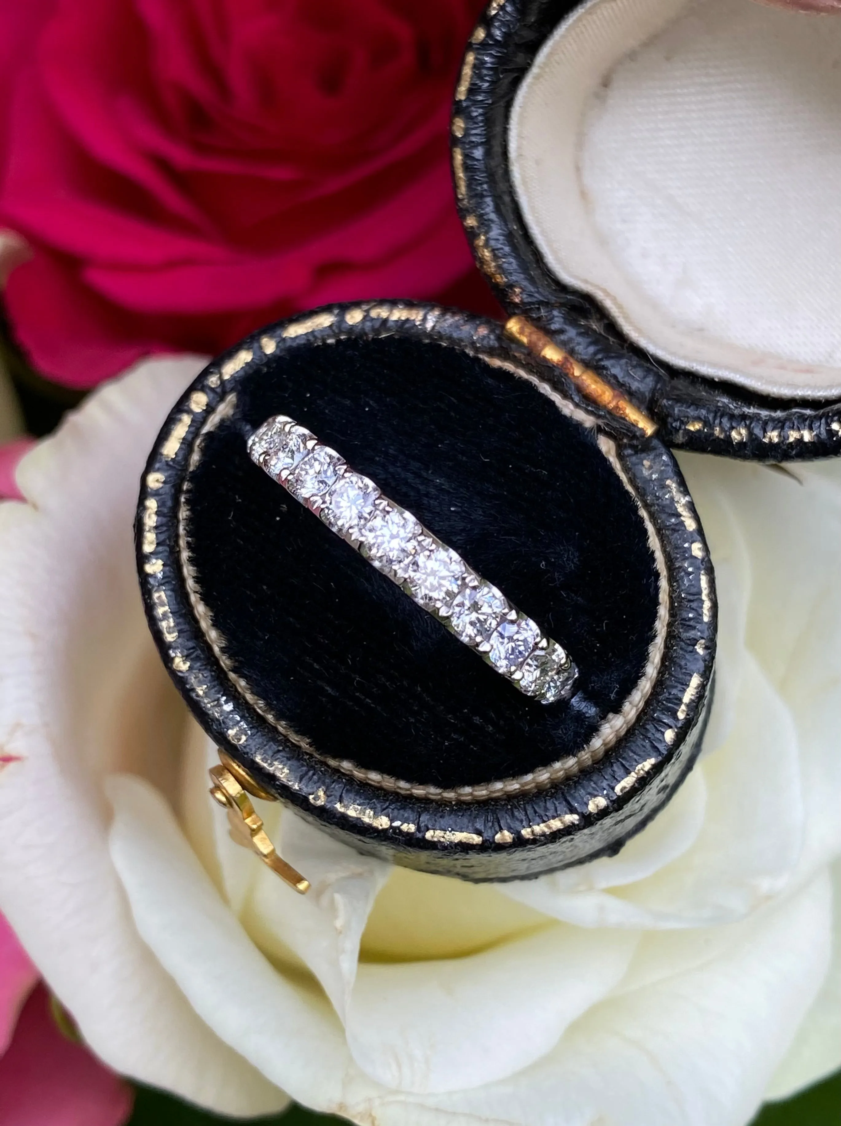 Brilliant Cut Diamond Half Eternity Ring 18ct White Gold 0.70ct