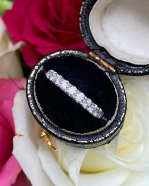 Brilliant Cut Diamond Half Eternity Ring 18ct White Gold 0.70ct