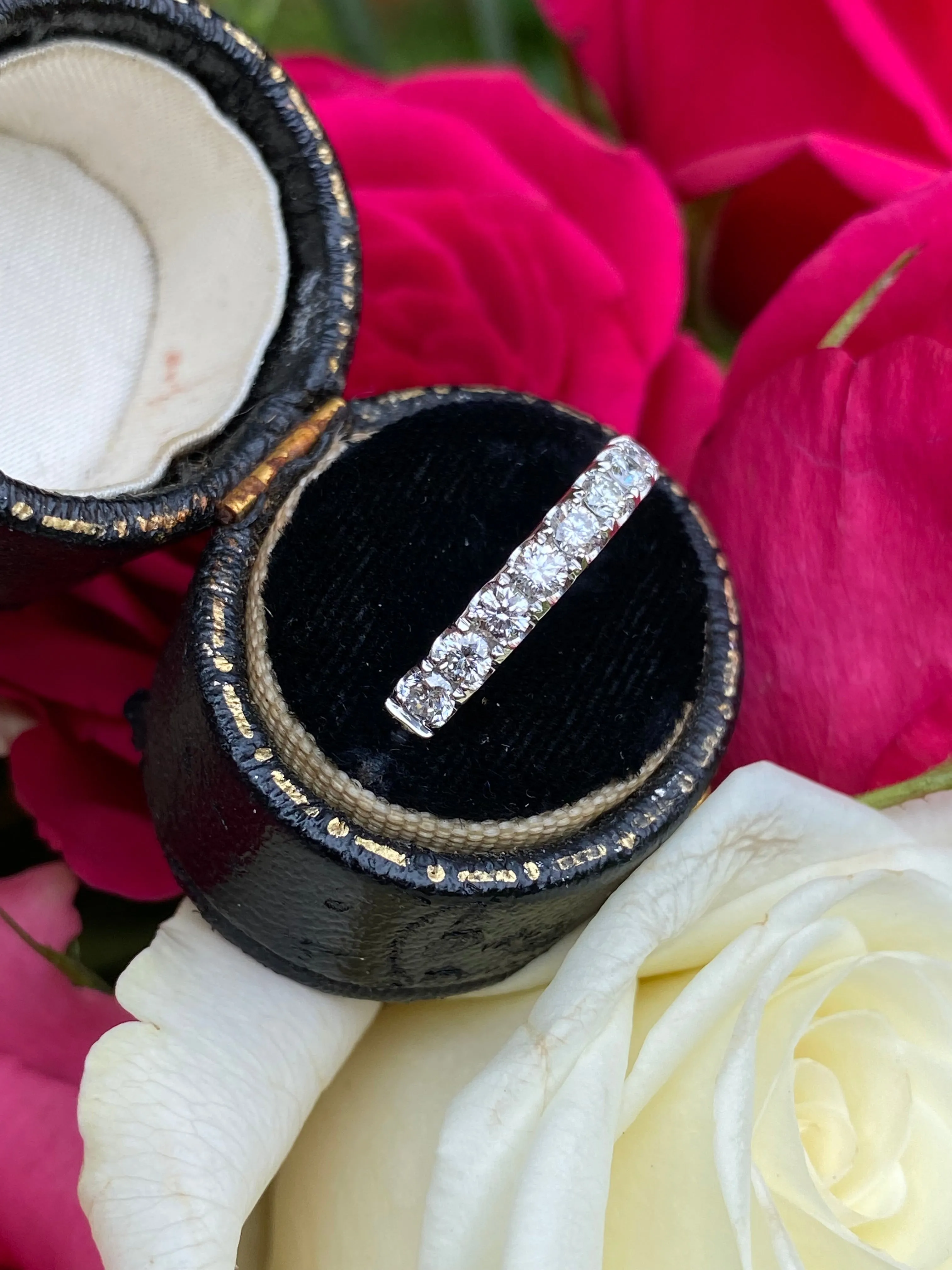 Brilliant Cut Diamond Half Eternity Ring 18ct White Gold 0.70ct