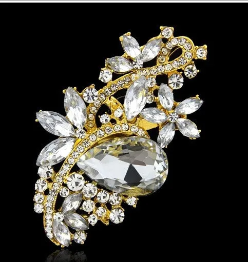Brooch Clear Rhinestone Crystal BR-050