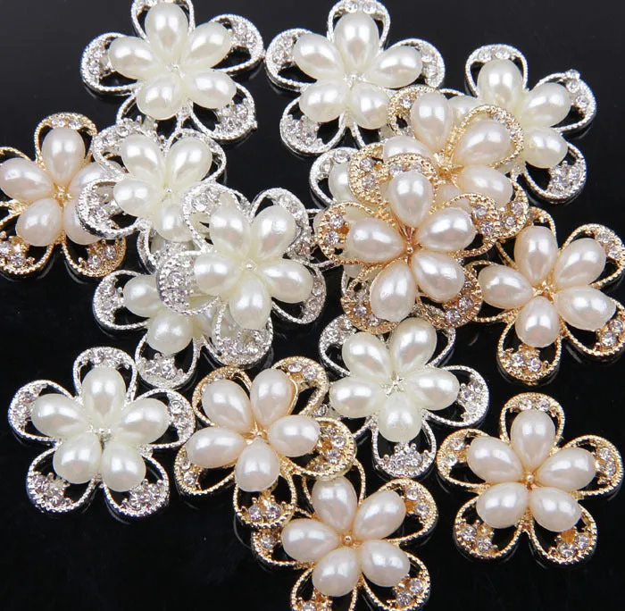 Brooch Rhinestone Flower Gold & Silver BR-901