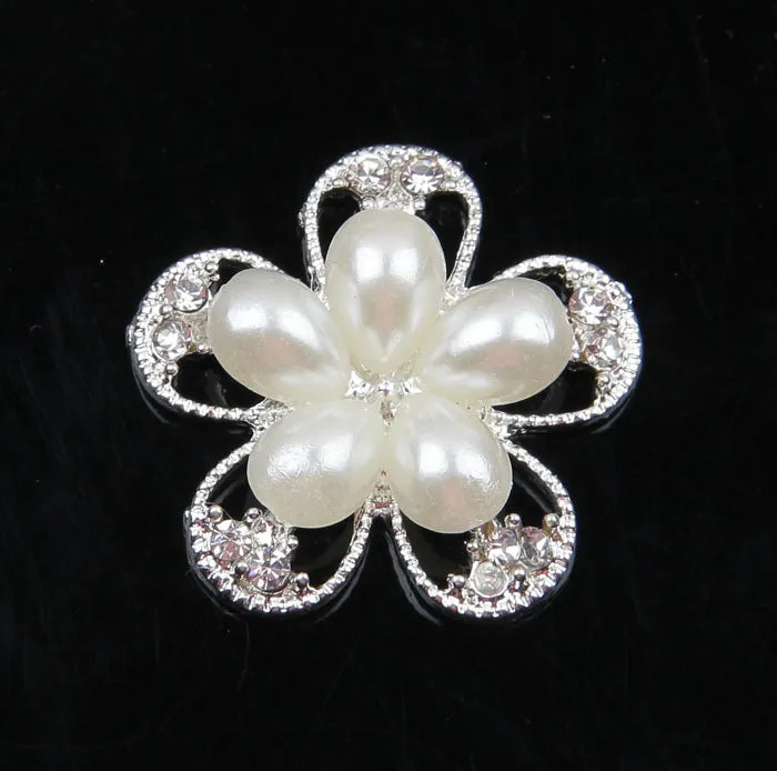Brooch Rhinestone Flower Gold & Silver BR-901