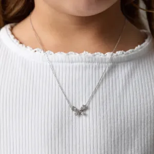Butterfly Diamond Necklace in White Gold