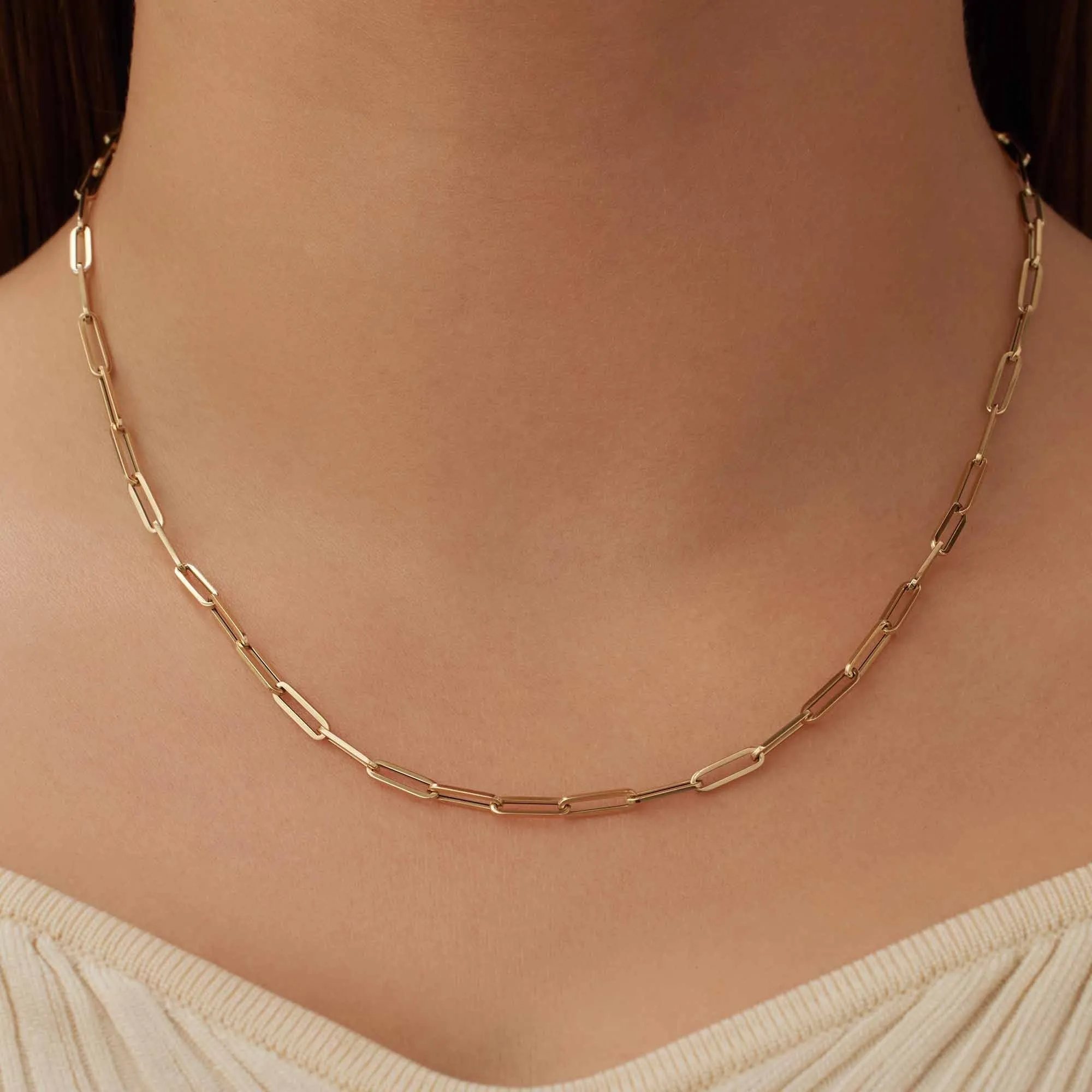 Cadeau d'Isabel 14 karat gold link necklace and link bracelet gift set