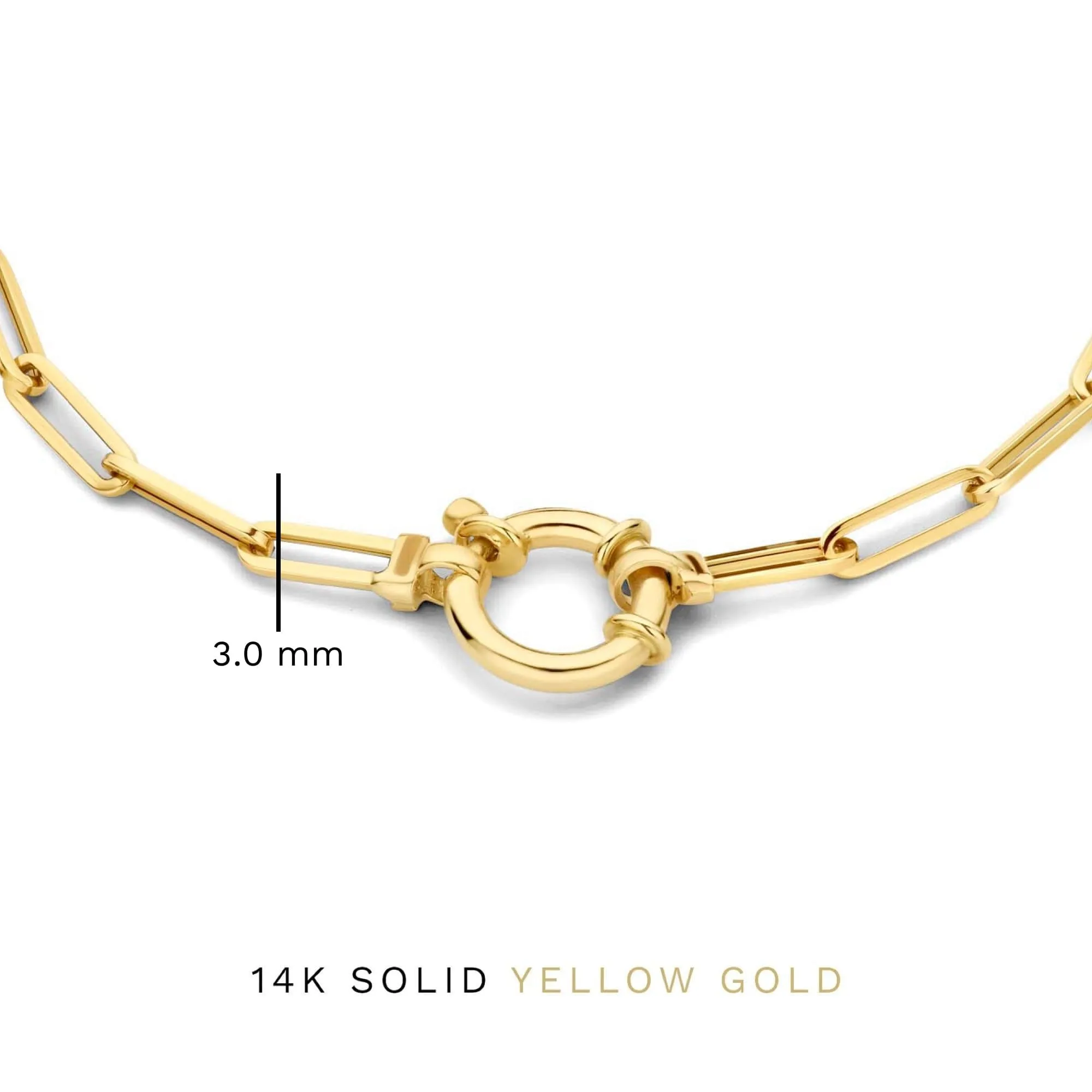 Cadeau d'Isabel 14 karat gold link necklace and link bracelet gift set