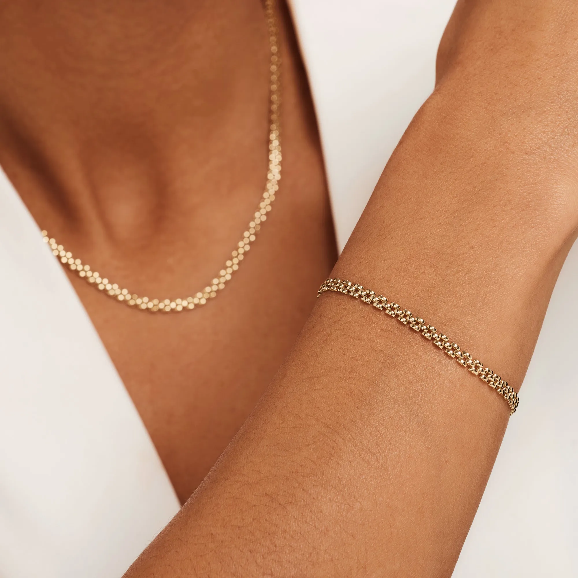 Cadeau d'Isabel 14 karat gold necklace and bracelet gift set