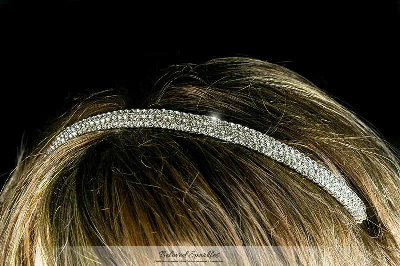 Celes Three Rows Rhinestone Headband | Rhinestone