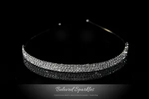 Celes Three Rows Rhinestone Headband | Rhinestone