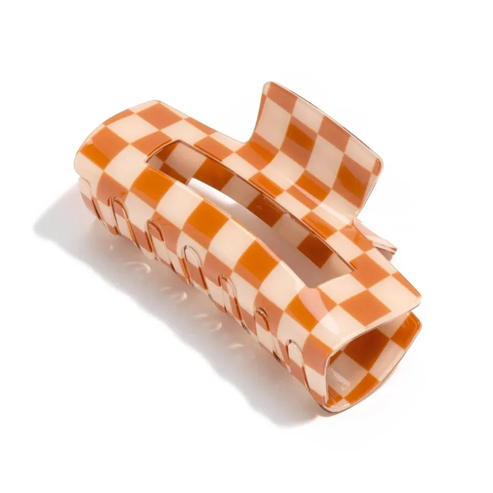 Checkered Rectangle Claw Clips
