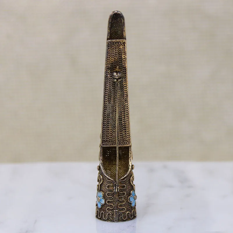 Chinese Silver Gilt Nail Guard Brooch