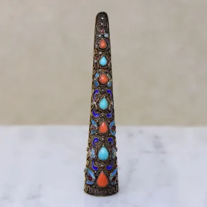 Chinese Silver Gilt Nail Guard Brooch