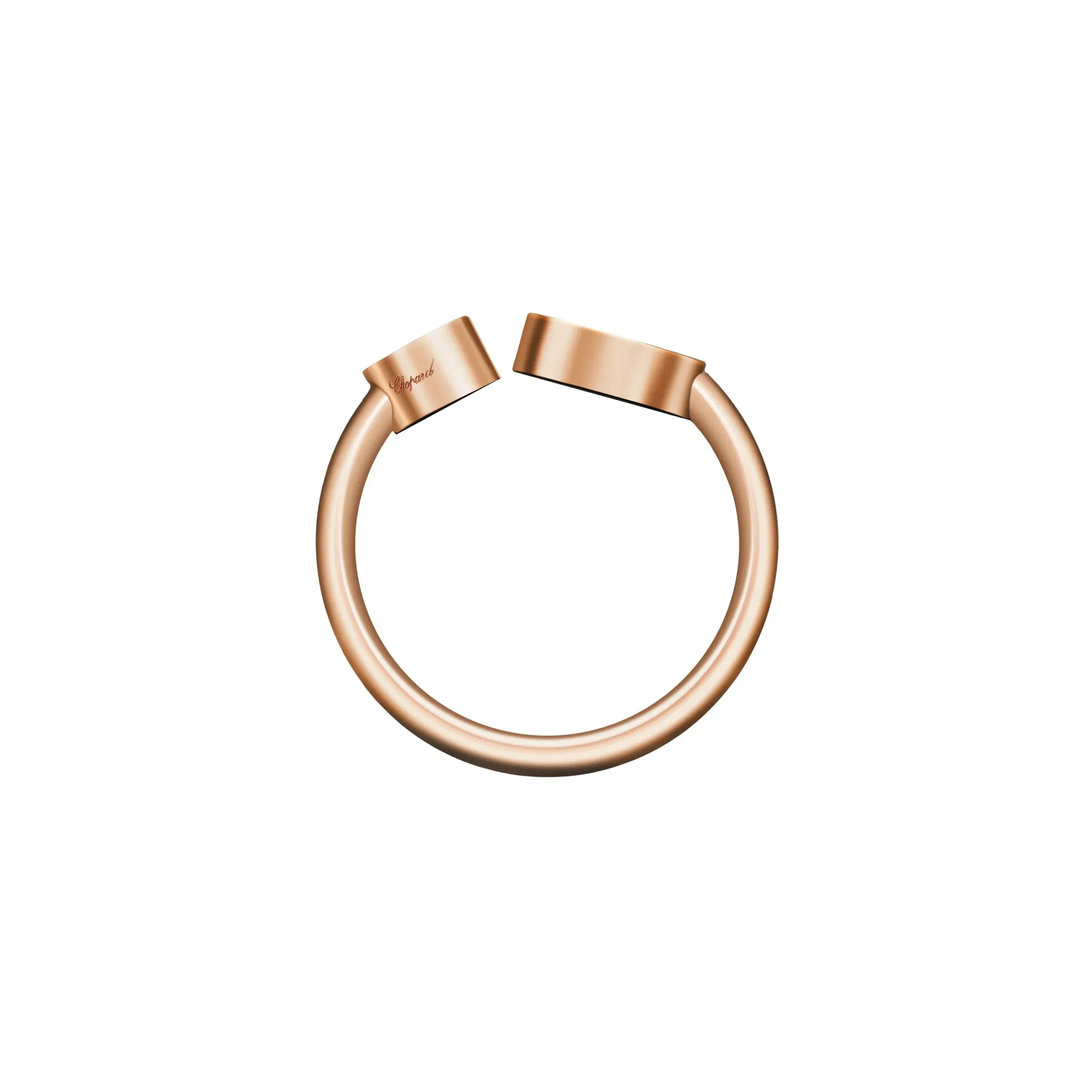 Chopard Happy Hearts 18ct Rose Gold Diamond Onyx Ring