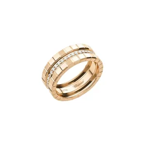 Chopard Ice Cube 18ct Rose Gold Diamond Double Medium Ring