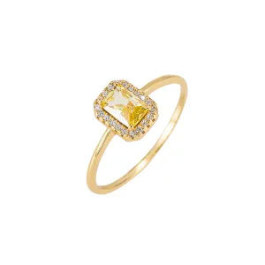 Citrine and CZ Ring