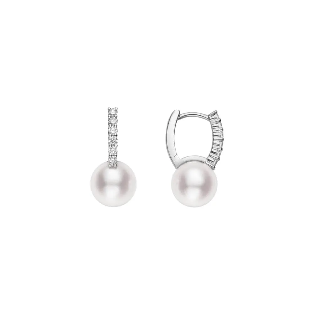 Classic Elegance Akoya Pearl & Diamond Earrings