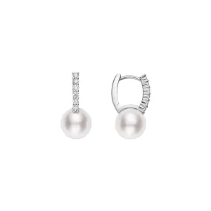 Classic Elegance Akoya Pearl & Diamond Earrings