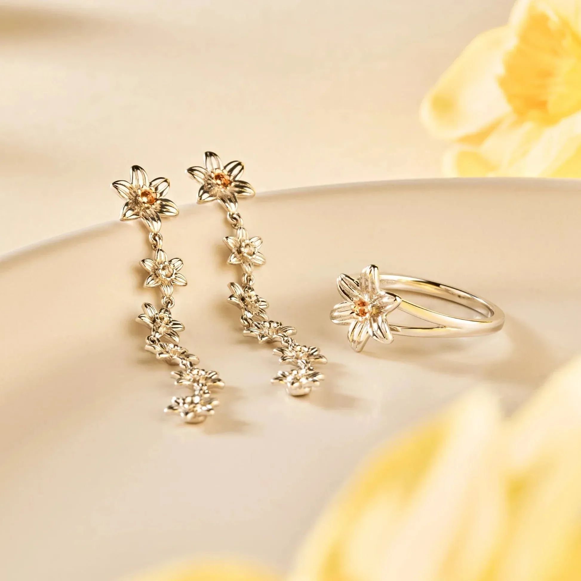 Clogau Nature's Wonder Sterling Silver Daffodil Ring