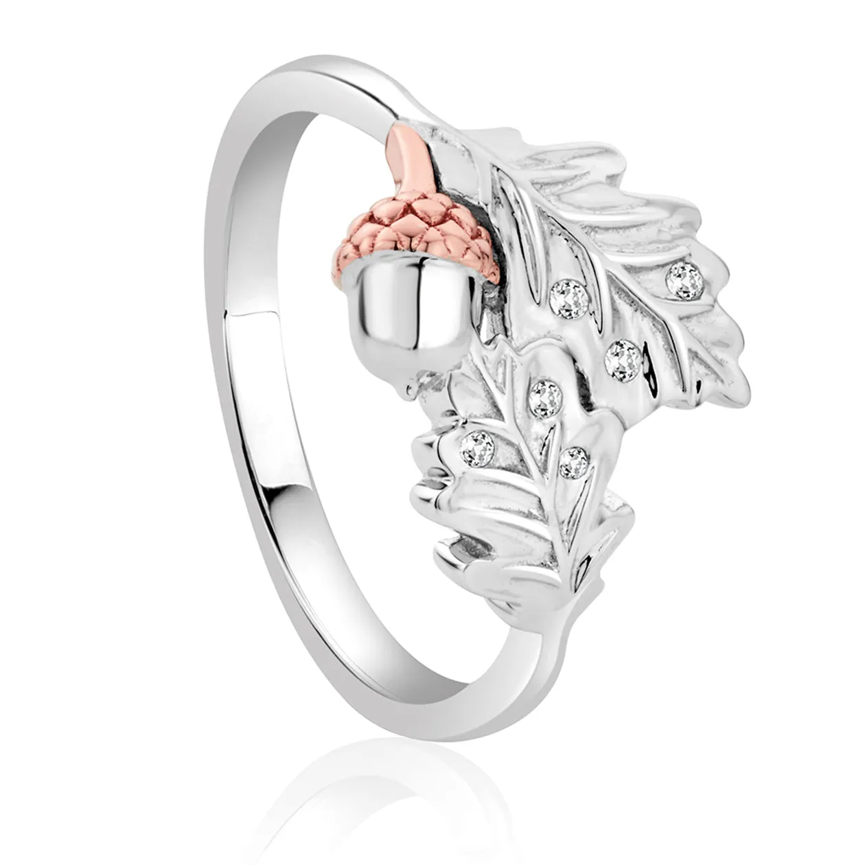 Clogau Royal Oak Leaf Sterling Silver Ring D