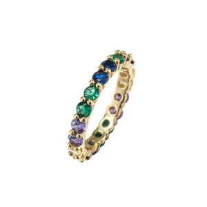 Colourful CZ Band Ring