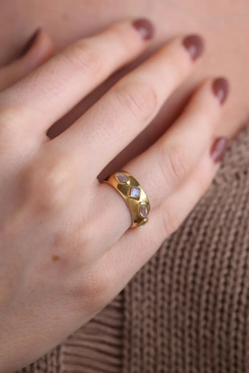 Coronet Moonstone Gold Ring