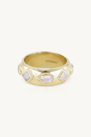 Coronet Moonstone Gold Ring