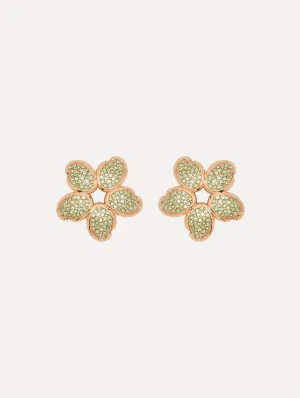 Crystal O Flower Earrings