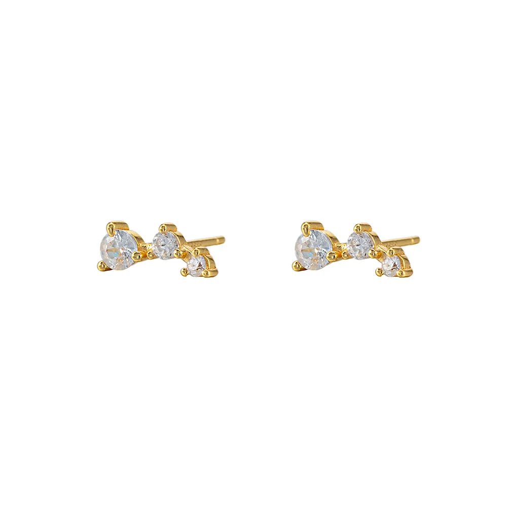 CZ Stone Stud Earrings