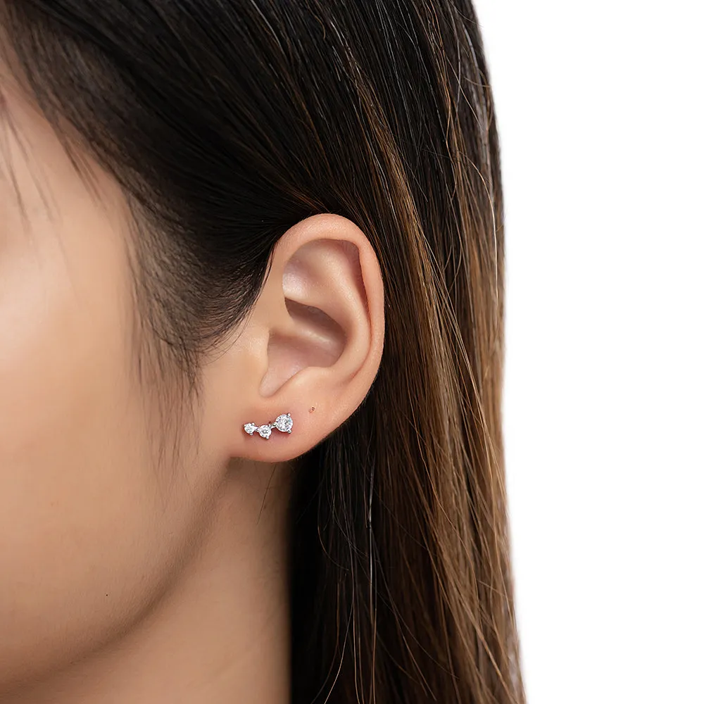 CZ Stone Stud Earrings
